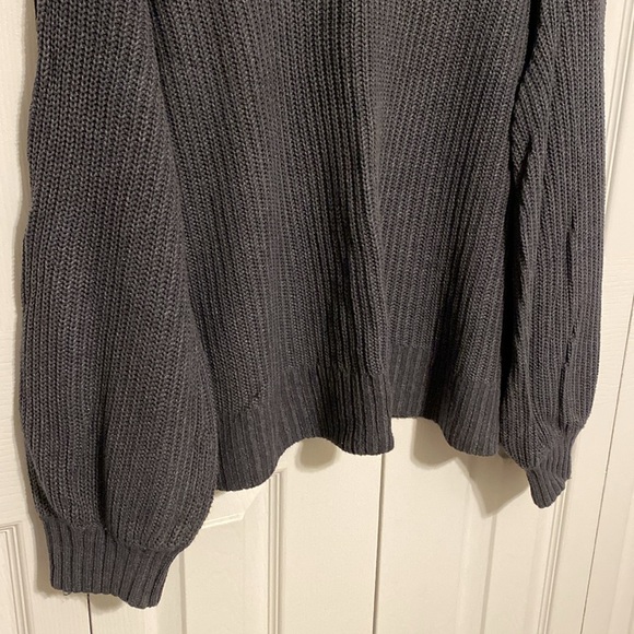 Grey Turtleneck Knit Sweater - Picture 5 of 7